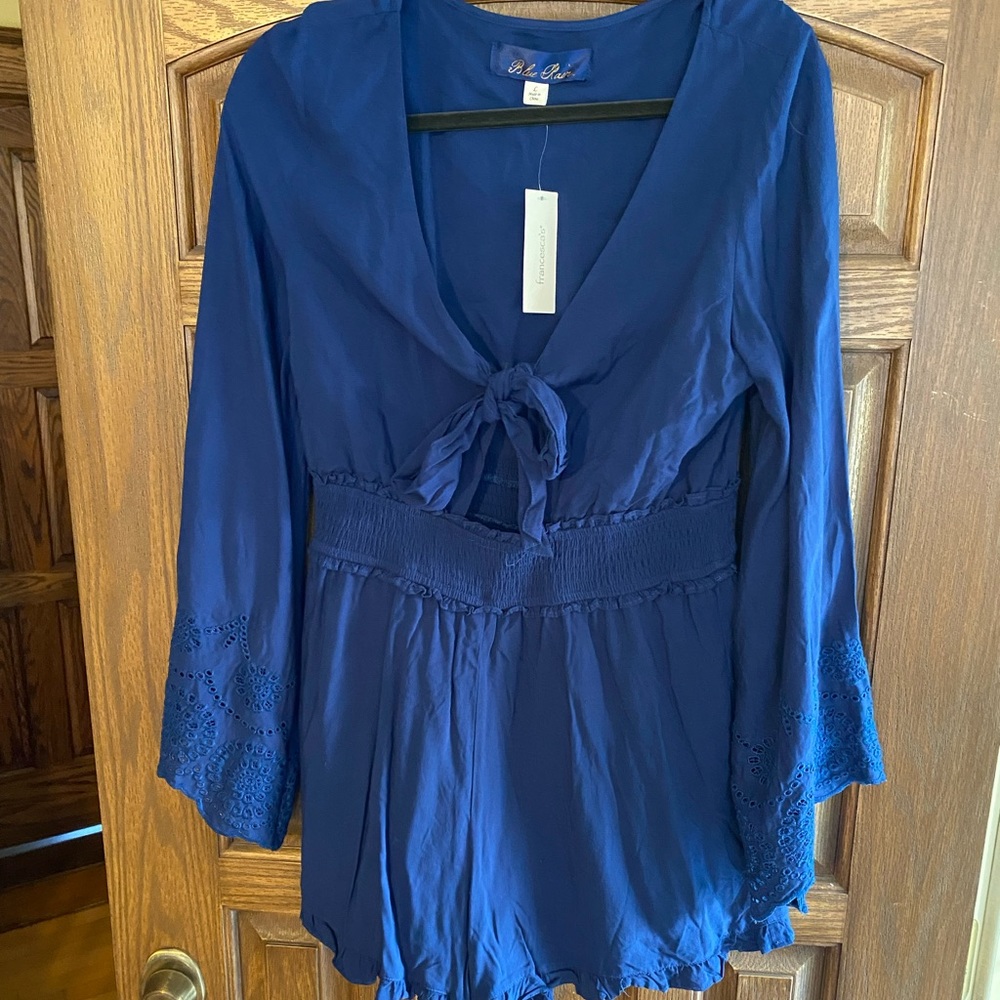 Navy romper with cutouts